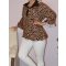 Leopárd mintás, ingfazonú ,fodros ujjú,gumis aljú felső! XXL-3XL
