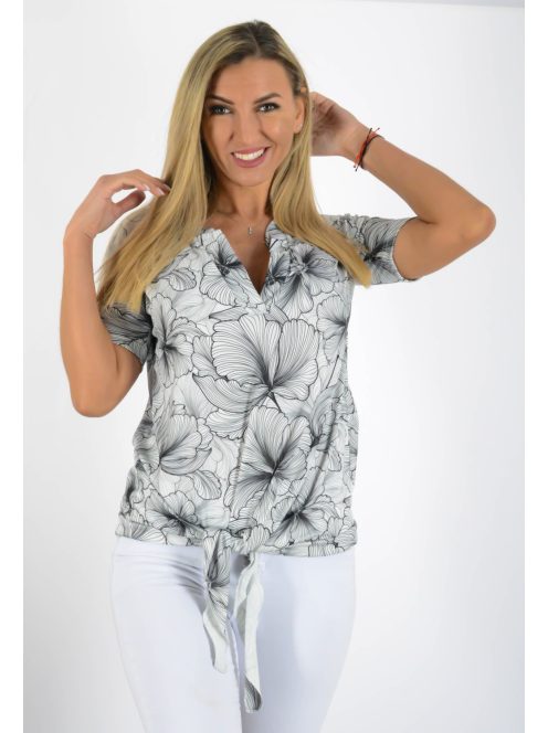 Virág mintás,ingfazonú,elöl kötős felső!  S-XL