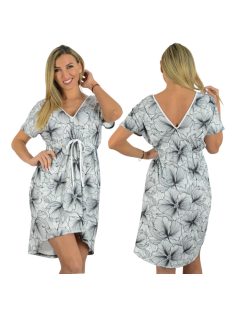   Virág mintás,dupla V kivágású,mell alatt megkötős tunika!  L-XL