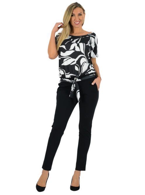 Mintás,zsebes,öves overál ! fekete-fehér M-XL