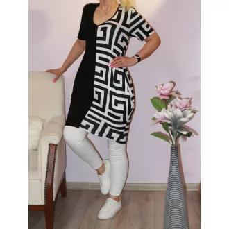 Görögmintás,zsebes,V kivágású tunika! L, XL/2XL