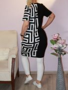 Görögmintás,zsebes,V kivágású tunika! L, XL/2XL