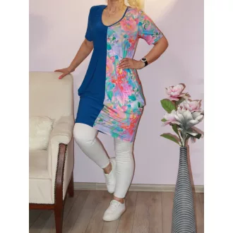 Mintás,zsebes,V kivágású tunika! L, XL/2XL