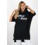 Kapucnis,kenguruzsebes,feliratos,denevérujjas,pamut tunika! fekete L-XL