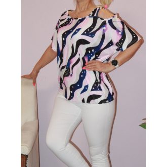 Pöttyös,mintás,nyitott vállú,gumis aljú felső!  L-XXL