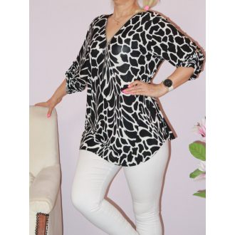 Mintás,cipzáras felső ! rózsaszín-zöld L-XXL
