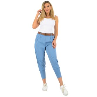   Zsebes ,öves,gumis derekú bricsesznadrág ! farmerkék M-XL