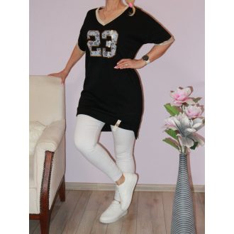 Arany díszítéses ,számos,V nyakú tunika! fekete L-XL