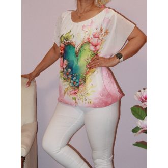   Szívecskés,virágos,gumis aljú,muszlin felső! púderrózsaszín  M-XL