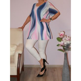  Hullám mintás A vonalú muszlin tunika!   L-XXL