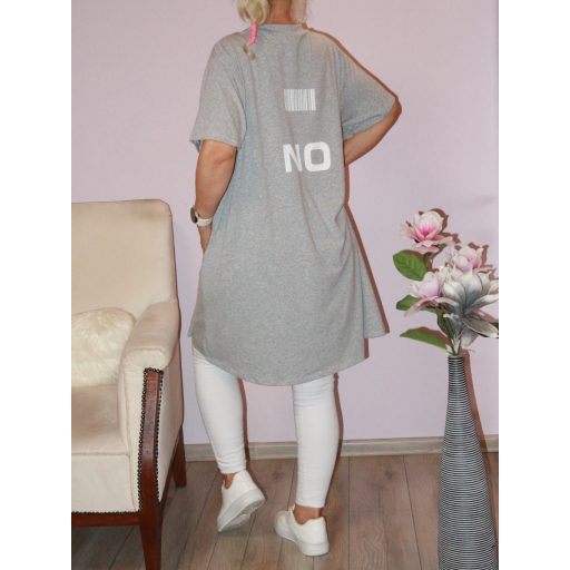 YES feliratos,A vonalú tunika! szürke XL-XXL