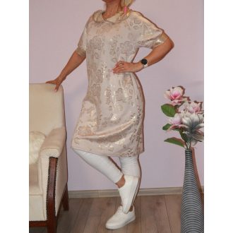 Arany kapucnis,nyomott mintás tunika! bézs L-XL