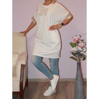 M betűs,arany ujjú zsebes tunika! fehér L-XL