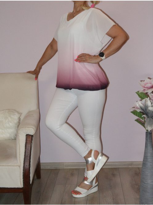 Színátmenetes,gumis aljú, muszlin felső!  fehér-magenta L-XXL