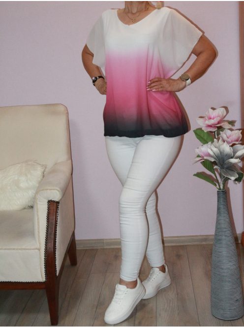 Színátmenetes,gumis aljú, muszlin felső!  magenta L-XXL