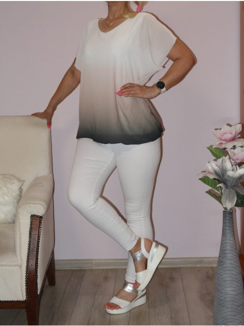 Színátmenetes,gumis aljú, muszlin felső! fehér-cappuccino L-XXL