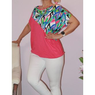 Mintás lenge,gumis aljú felső ! eper L-XXL