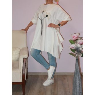 Virágos A vonalú  tunika !  fehér L-XXL