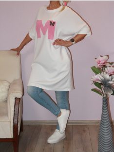  M betűs,stasszos lepkés,zsebes tunika! fehér L-XXL