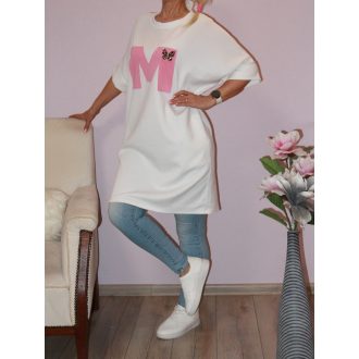  M betűs,stasszos lepkés,zsebes tunika! fehér L-XXL