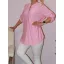 Egyszínű,roll-up ujjú ingfazonú felső ! rózsaszín  L-XXL