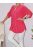 Egyszínű,roll-up ujjú ingfazonú felső ! pink  L-XXL