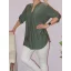 Egyszínű,roll-up ujjú ingfazonú felső ! khaki  L-XXL