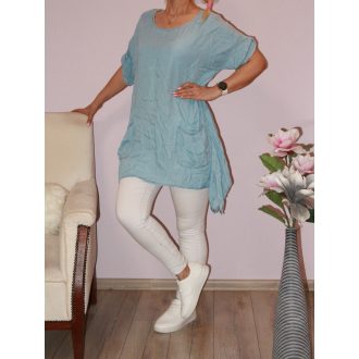 Farmerhatású,zsebes A vonalú tunika ! farmerkék  L-XXL