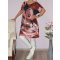 Egérkés,kávé  mintás tunika !  barna XXL-3XL