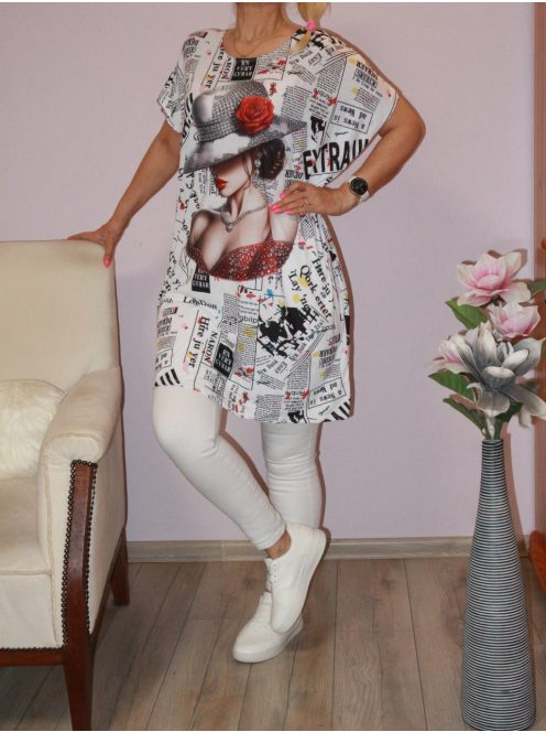Kalapos nőcis, mintás tunika !   XXL-3XL