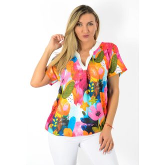   Tavaszi virág mintás, ingfazonú ,gumis aljú felső!  L-XXL