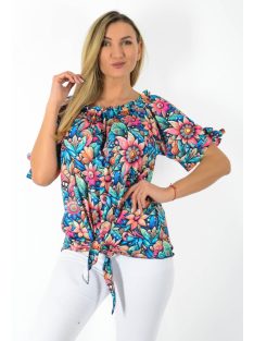 Virágos ujja-alja kötős felső!  L-XXL