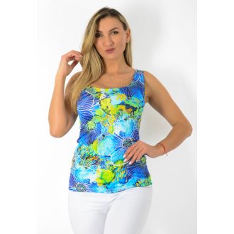 Virág mintás trikó! zöld-királykék L-XXL