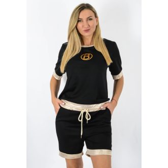   Arany díszítéses,zsebes,rövidnadrágos szett ! fekete  M-XL