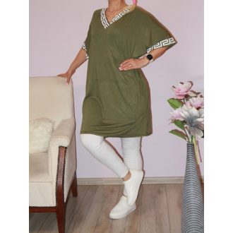 Görög mintás,zsebes tunika ! khaki XXL-4XL