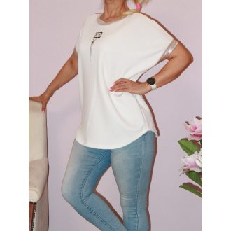 Arany szegélyes,láncdíszes  felső ! törtfehér L-XXL