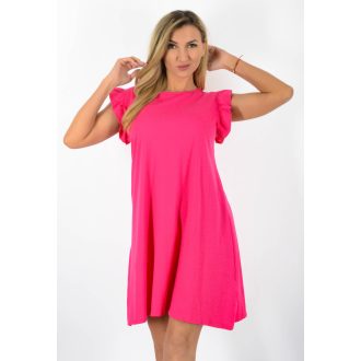  Fodros vállú, A vonalú tunika ! pink M-XL