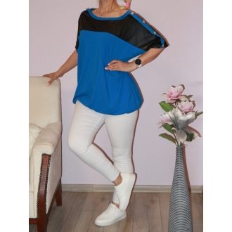   Gombdíszes,latex betétes ,gumis aljú felső! királykék XL-3XL