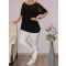 Gombdíszes,latex betétes ,gumis aljú felső! fekete XL-3XL