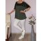Gombdíszes,latex betétes ,gumis aljú felső! khaki XL-3XL