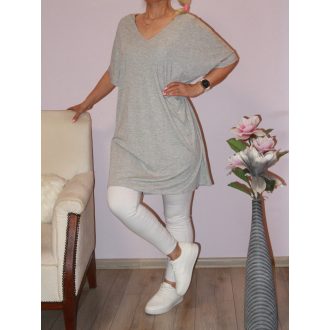 Dupla V kivágású,nyaknál kötős tunika ! szürke XL-XXL