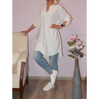 Egyszínű hátulja hosszabb ingtunika! fehér XL-3XL