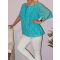 Csipkés gumis aljú felső ! türkiz L-XXL