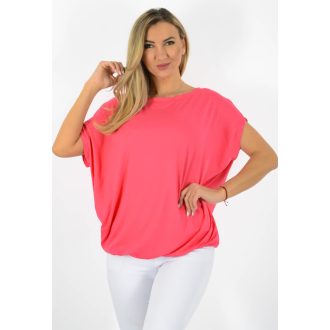 Egyszínű,lenge,gumis aljú felső ! eper L-XXL