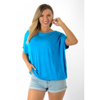 Egyszínű,lenge,gumis aljú felső ! türkiz L-XXL