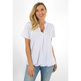 Egyszínű, ingfazonú ,gumis aljú felső! fehér L-XXL