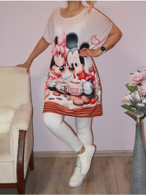 Egérke páros,kávés,mintás tunika !   XXL-3XL