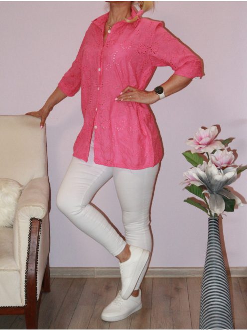 Madeirás gombos ing! pink L-XL