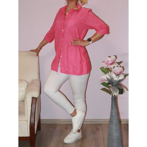 Madeirás gombos ing! pink L-XL