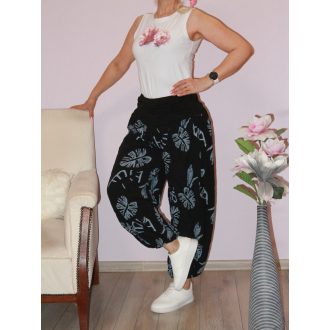 Levél mintás,basa nadrág! fekete  M-XXL